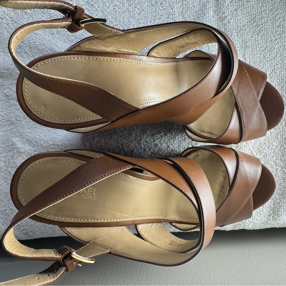 Michael Kors Tan Leather Sandals